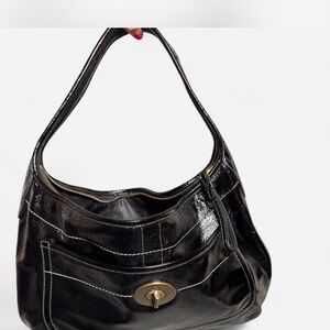 Coach Black Leather Shoulder Bag Calf Skin Leather NWT